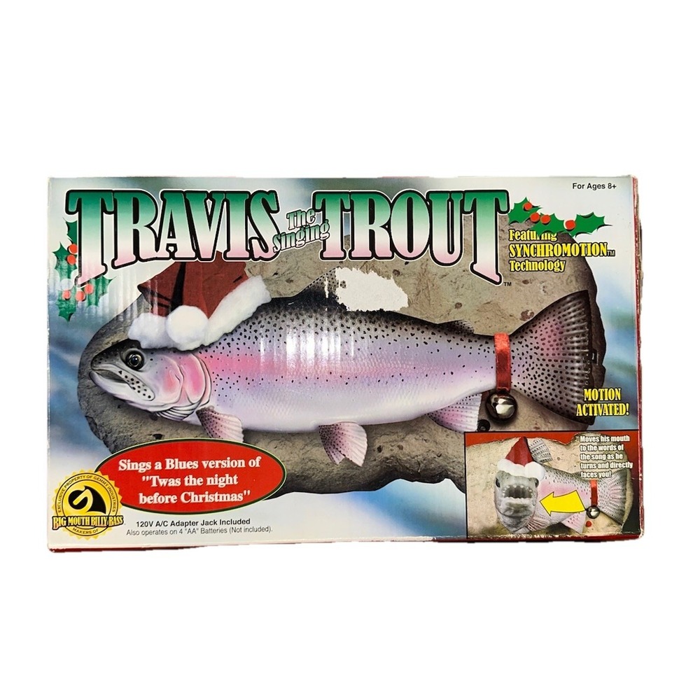 Vintage 1999 Travis The Singing Trout Fish Holiday Christmas Edition New In Box